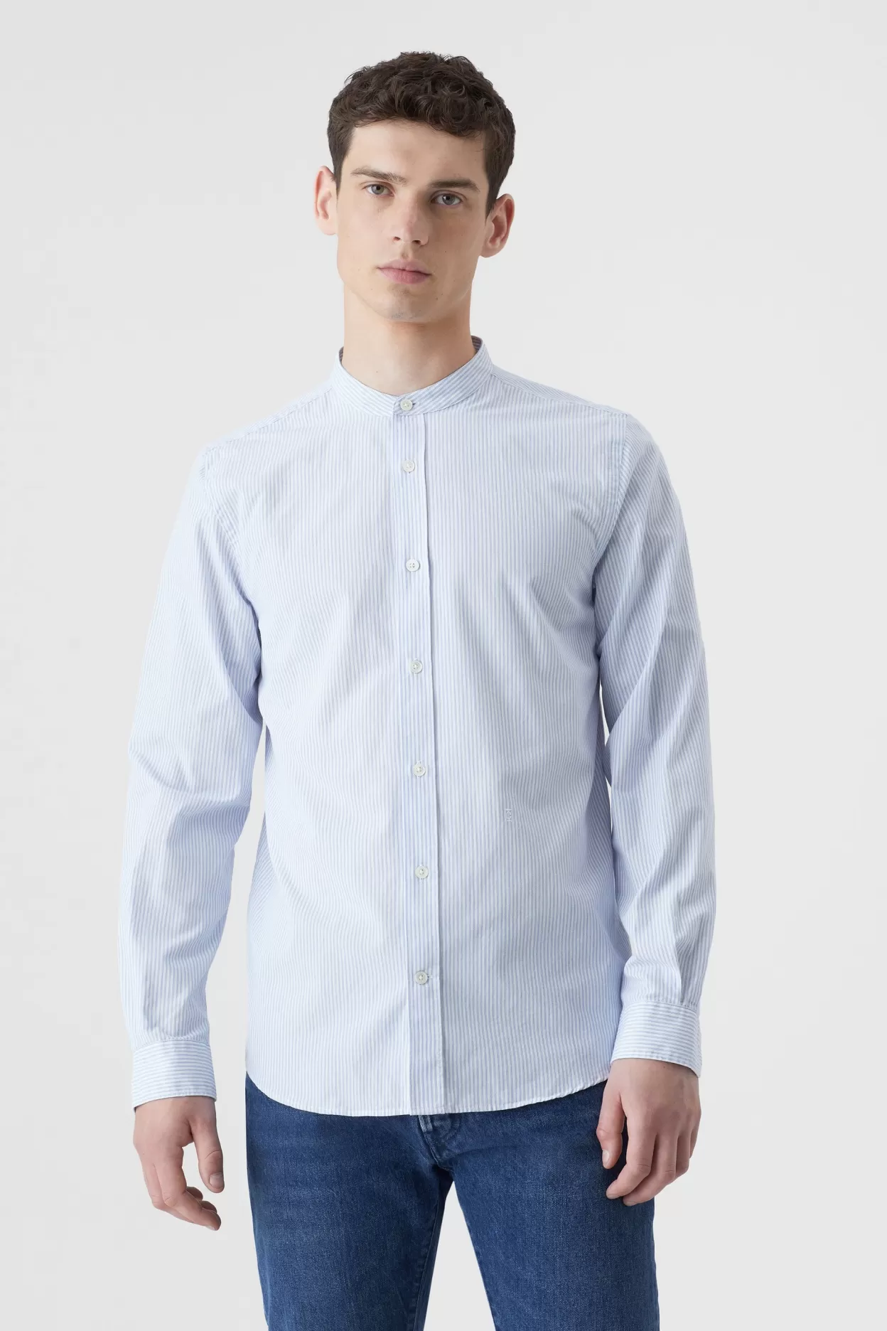 Chemise A Col Montant Avec Rayures<CLOSED Discount