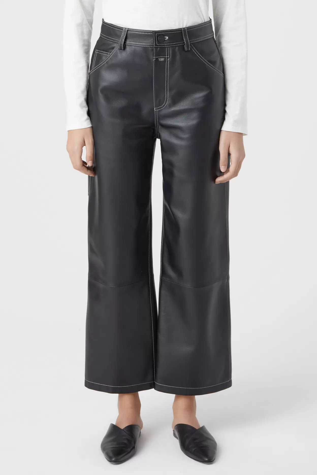 Pantalon En Cuir Neige<CLOSED Hot